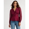 thumbnail image 1 of Sofia Jeans Women's Ruched Waist Top with Long Sleeves, Sizes XS-XXL, 1 of 4