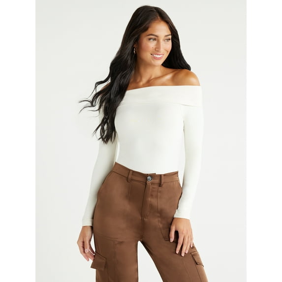 Sofia Jeans Women's Seamlessly Smoothing Off the Shoulder Bodysuit, Sizes XS-2XL