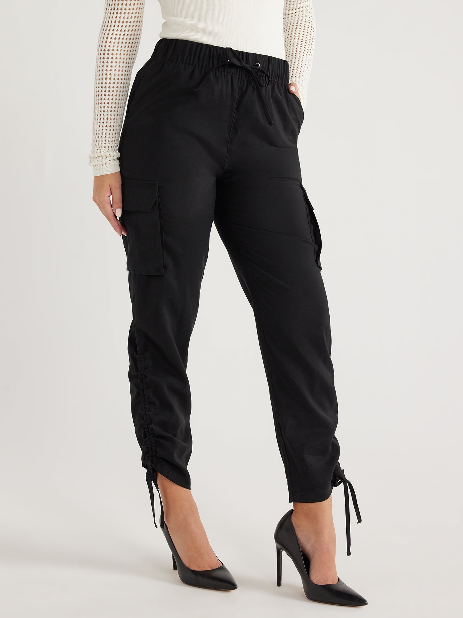 Sofia Jeans Women's Super High Rise Luxe Cargo Pants, 27 Inseam, Sizes  XXS-XXXL 