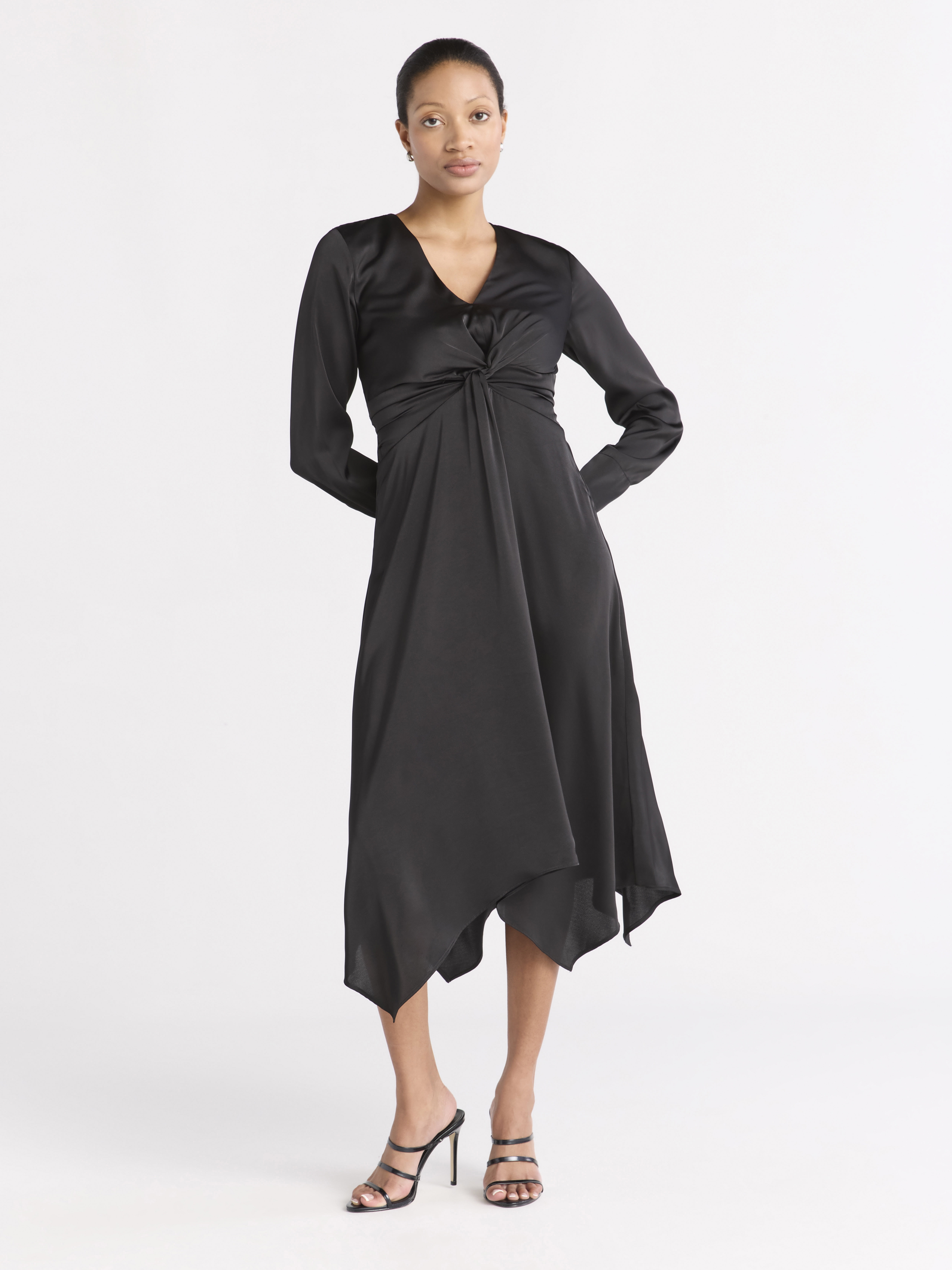 Sofia Jeans Women's Twist Front Dress, Mid Calf Length, Sizes XS-XXXL