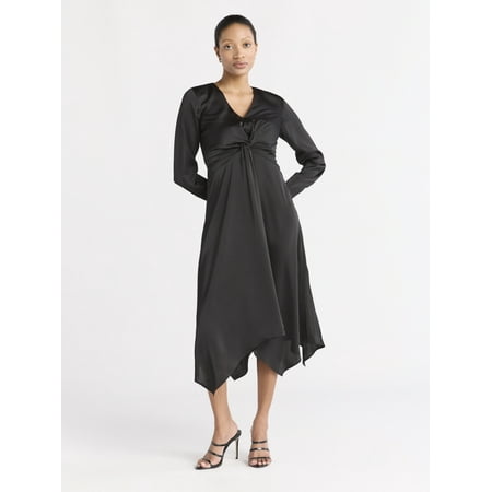 Sofia Jeans Women's Twist Front Dress, Mid Calf Length, Sizes XS-XXXL