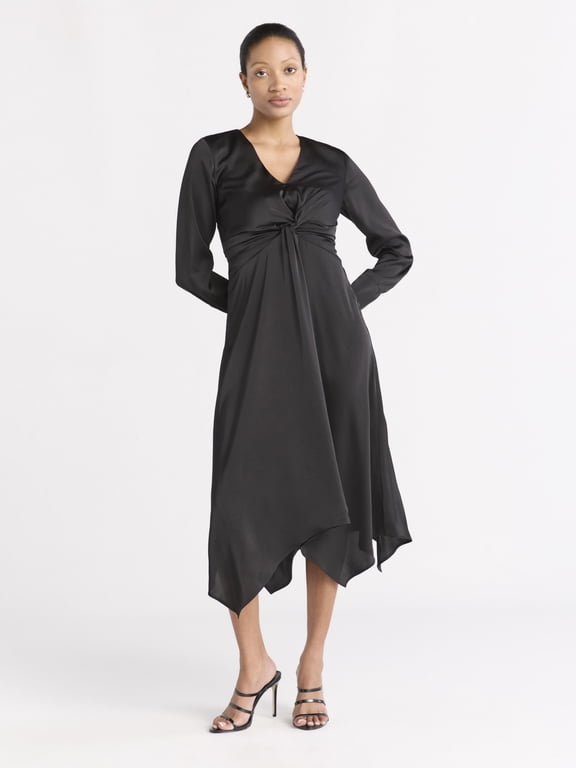 Sofia Jeans Women's Twist Front Dress, Mid Calf Length, Sizes XS-XXXL