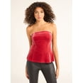 thumbnail image 1 of Sofia Jeans Women's Velvet Peplum Strapless Top, Sizes XS-XXXL, 1 of 4