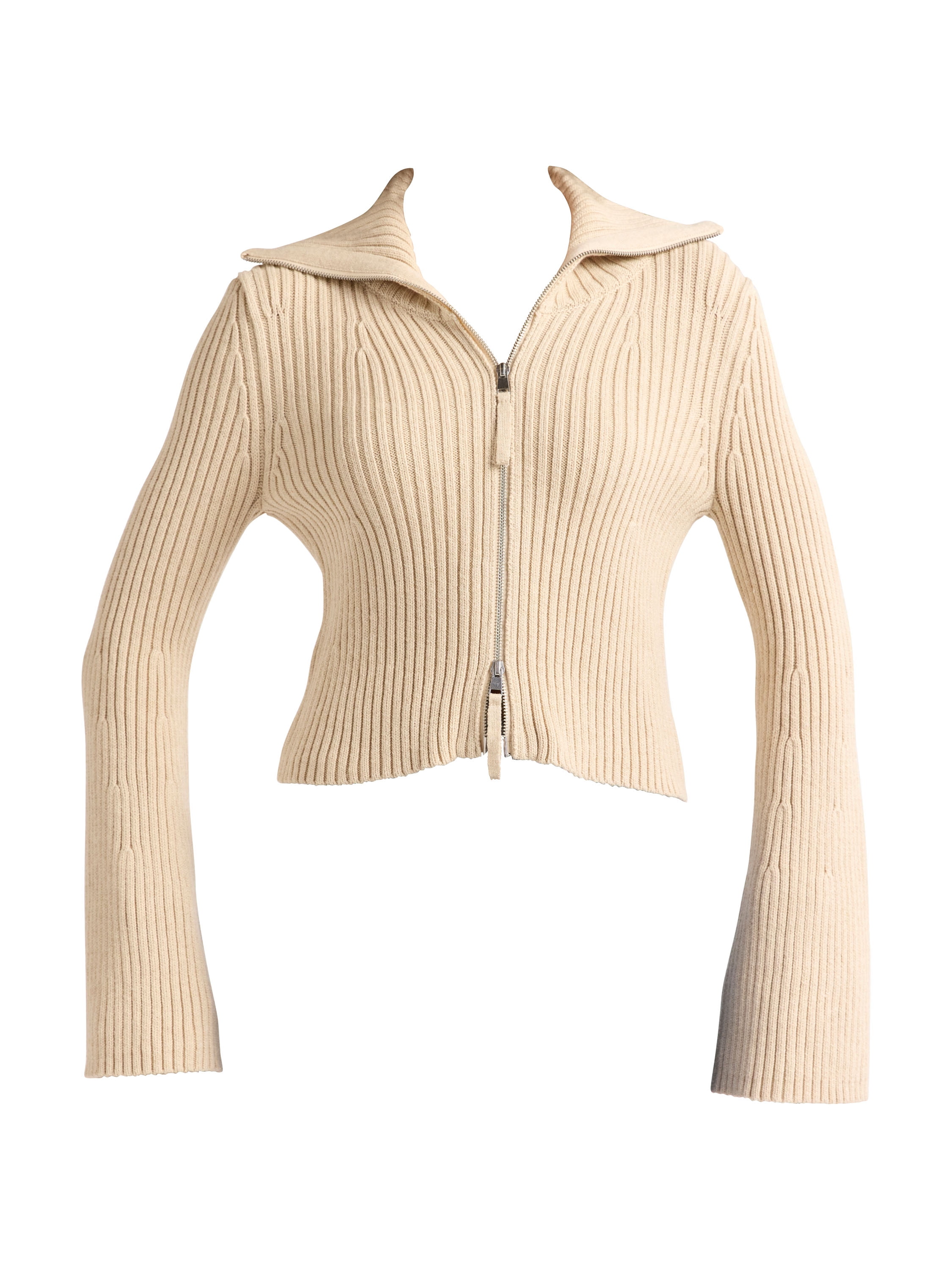 VIRGO Large collar zip cardigan ダメージニット VIRGO Large collar zip cardigan ダメージニット Good American Virgo