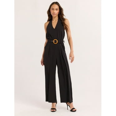 Sofia Jeans Women's and Women's Plus Belted Jumpsuit, Sizes XS-4X