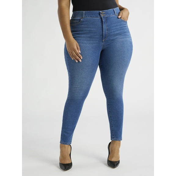 Sofia Jeans Women's and Women's Plus Eva Contouring Skinny High Rise Ankle Jeans, 25" and 27" Inseams, Sizes 0-28