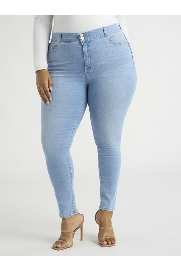 Sofia Jeans Women's and Women's Plus Eva Contouring Skinny High Rise Ankle Jeans, 25" and 27" Inseams, Sizes 0-28