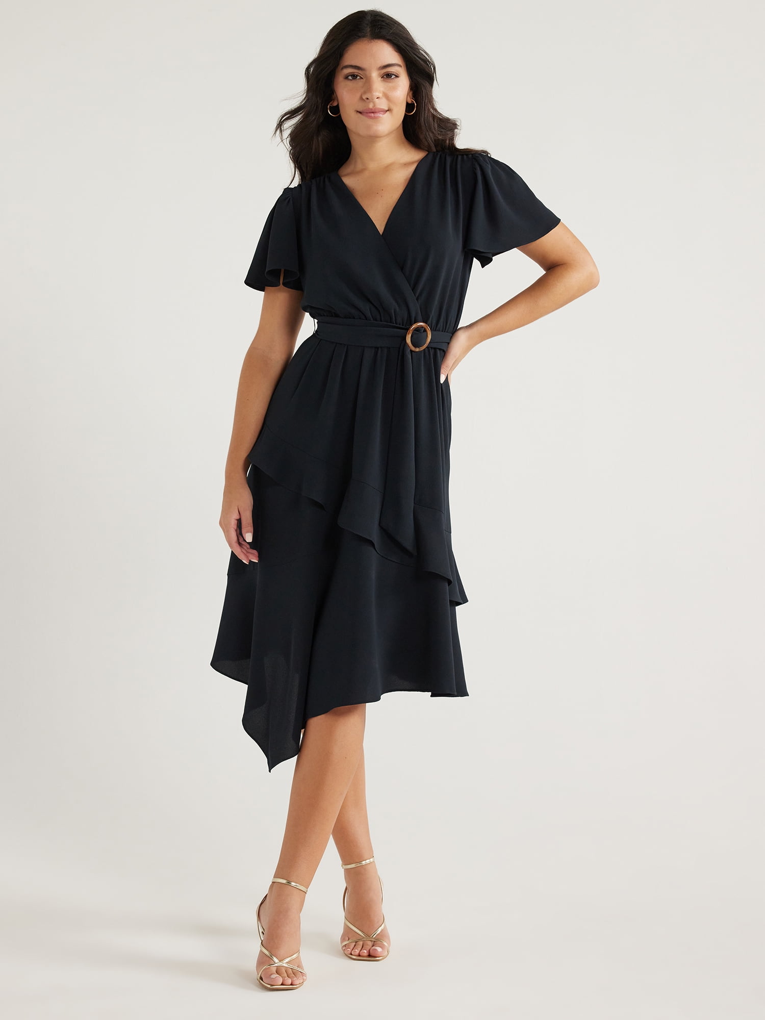 Sofia Flutter Sleeve Dress