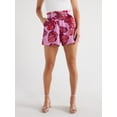 thumbnail image 1 of Sofia Jeans Women's and Women's Plus Linen Blend Paperbag Shorts, 4.25" Inseam, Sizes XS-5X, 1 of 6
