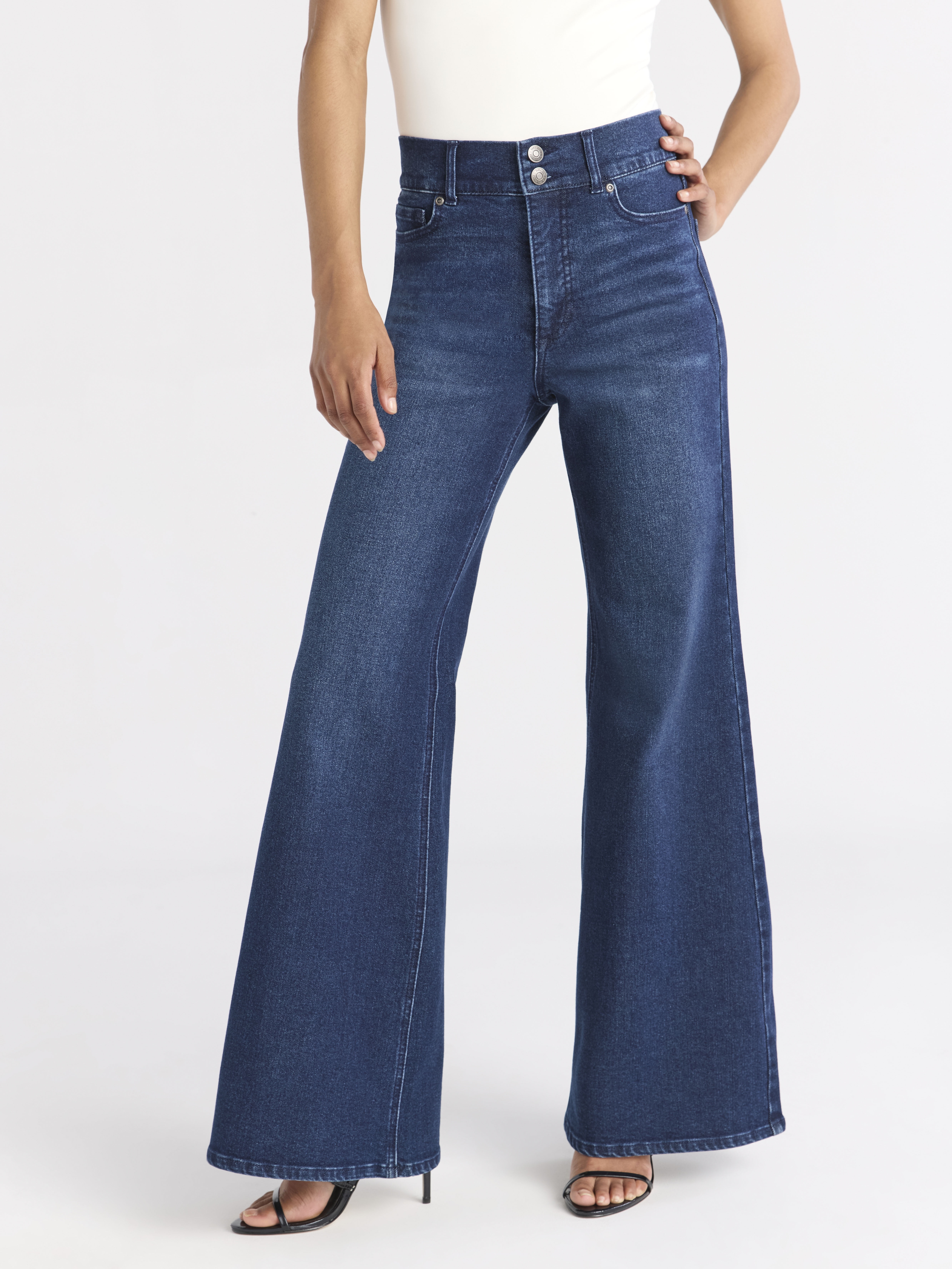 Sofia by Sofia Vergara Women's and Women's Plus Margot Wide Leg High Rise Jeans, 30.5" and 32.5" Inseams, Sizes 0-28