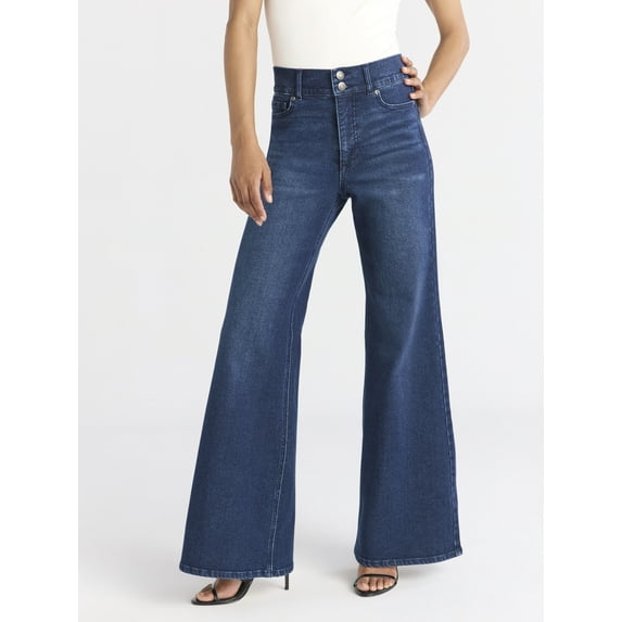 Sofia by Sofia Vergara Women's and Women's Plus Margot Wide Leg High Rise Jeans, 30.5" and 32.5" Inseams, Sizes 0-28