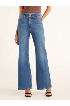 Sofia by Sofia Vergara Women's and Women's Plus Margot Wide Leg High Rise Jeans, 30.5" and 32.5" Inseams, Sizes 0-28