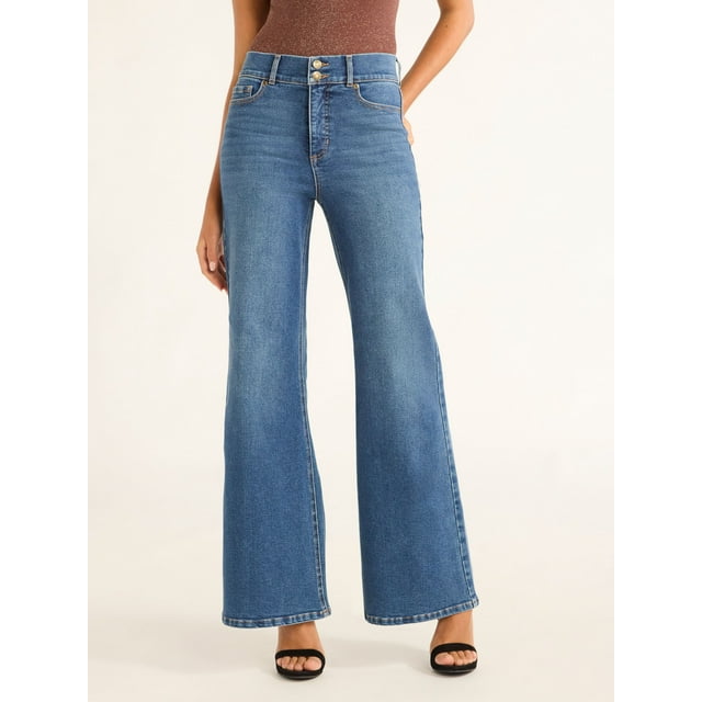 Sofia Jeans Women's Margot Wide Leg High Rise Jeans, 30.5" and 32.5" Inseams, Sizes 0-28