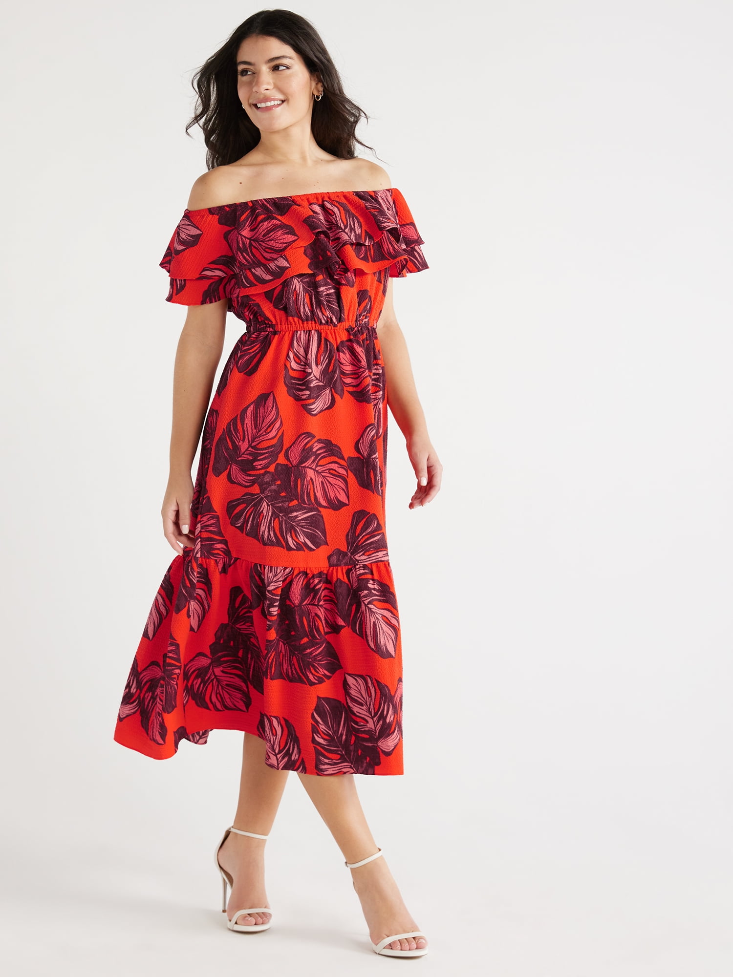 Sofia by Sofia Vergara Women's Ruffle Off Shoulder Maxi