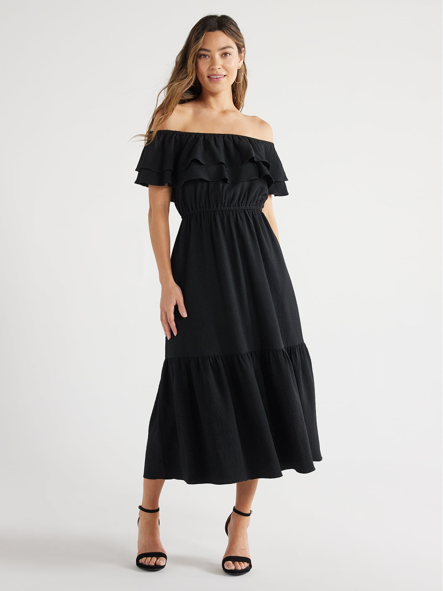 ワンピース andmary Sophia frill set dress black ANDMARY】Sophia frill set dress