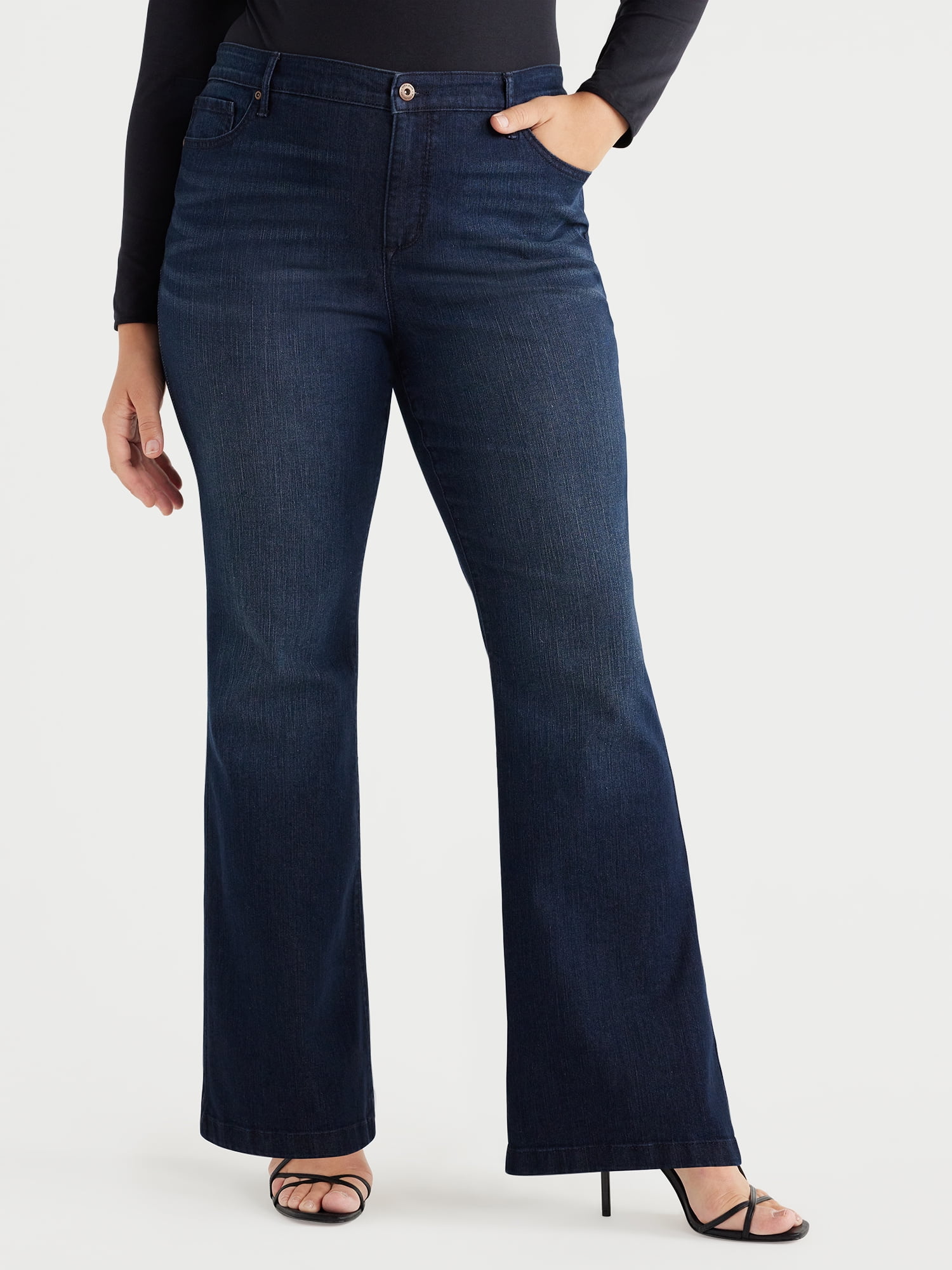 sofia by sofia vergara, Jeans, Sofia Vergara Melisa Flare Denim Jeans  Womens Size 8 Darker Blue Stretch