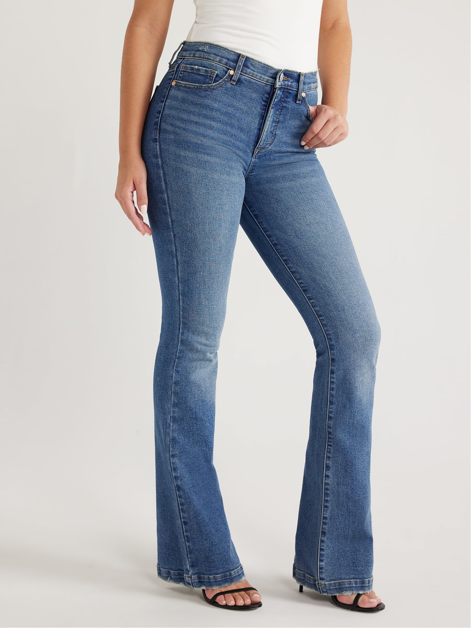 Sofia Jeans Women's and Women's Plus Melissa Flare High Rise Jeans ...
