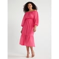 thumbnail image 1 of Sofia Jeans Women's and Women's Plus Off the Shoulder Dress with Blouson Sleeves, Sizes XS-5X, 1 of 6