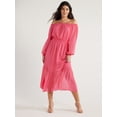 thumbnail image 1 of Sofia Jeans Women's and Women's Plus Off the Shoulder Dress with Blouson Sleeves, Sizes XS-5X, 1 of 6