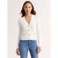 thumbnail image 1 of Sofia Jeans Women's and Women's Plus Ribbed Button Cardigan, Lightweight, Size XS-4X, 1 of 5