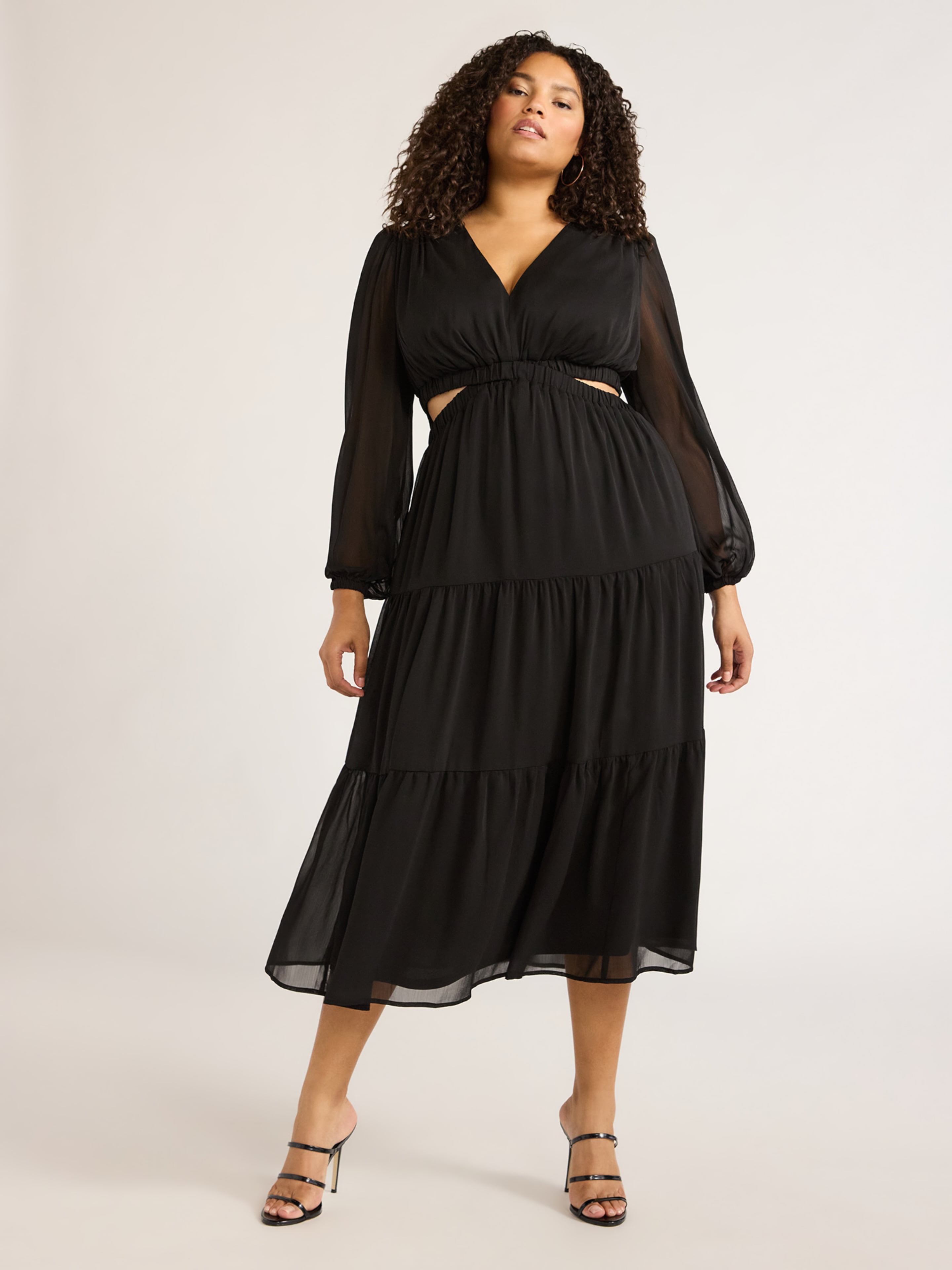 Sofia Jeans Women's and Women's Plus Size Cutout Maxi Dress with Long ...