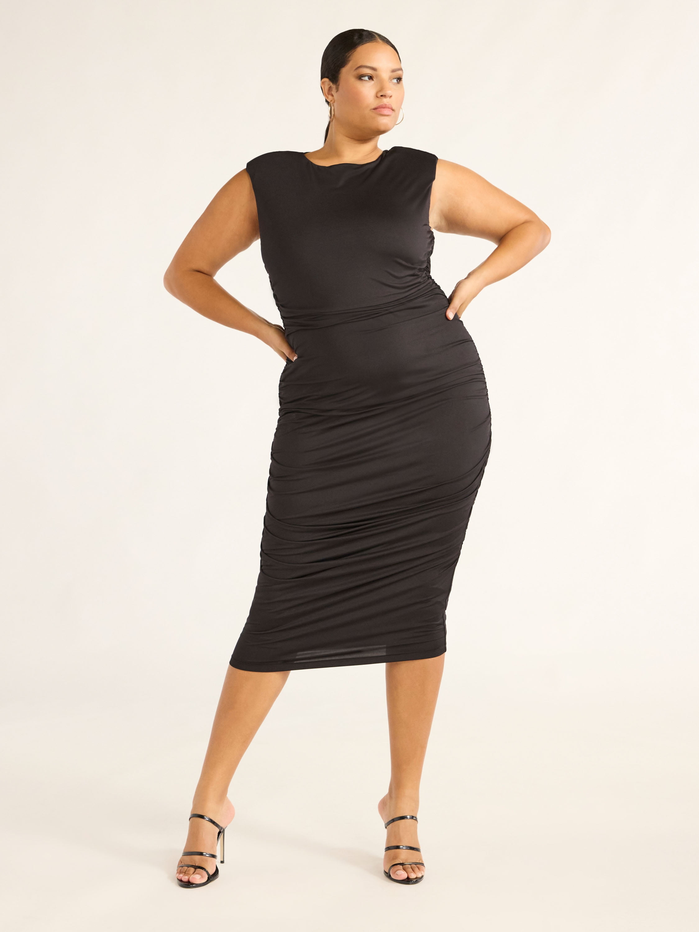 Sofia Jeans Women's and Women's Plus Sleeveless Open Back Midi Dress, Below Knee Length, Sizes XS-5X