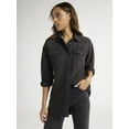 thumbnail image 1 of Sofia Jeans Women's and Women's Plus Sofia Oversized Boyfriend Shirt with Long Sleeves, Sizes XS-4X, 1 of 5