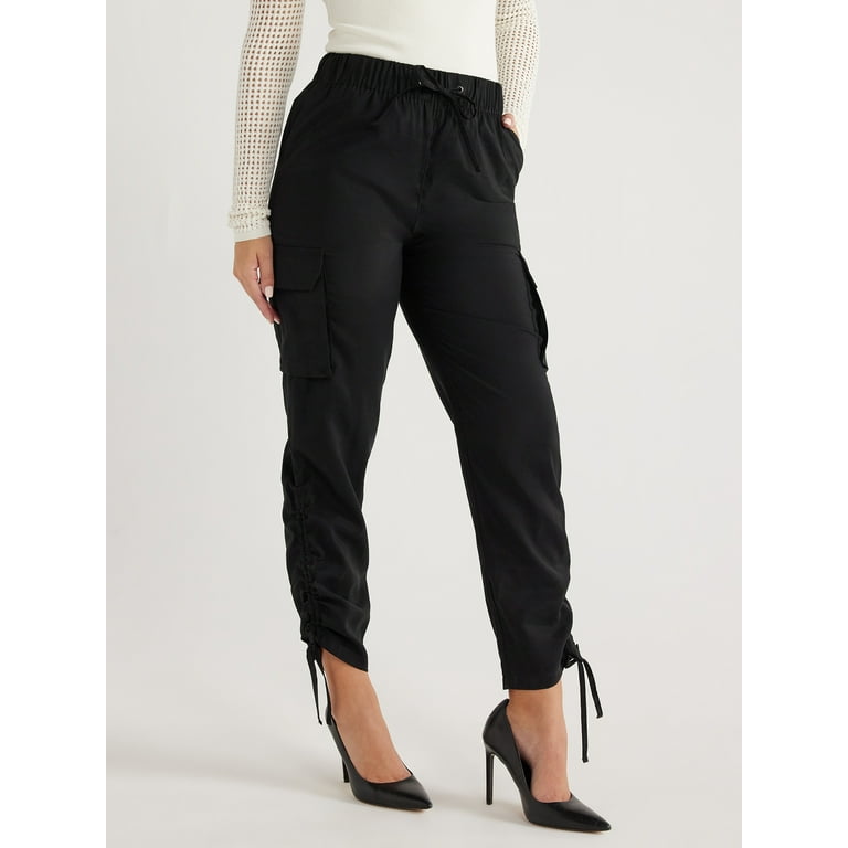 Sofia Jeans Women's and Women's Plus Super High Rise Luxe Cargo Pants, 27  Inseam, Sizes XXS-5X 