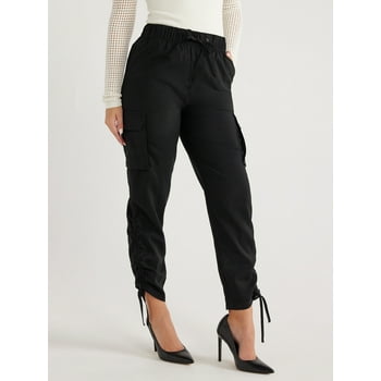 Sofia Jeans Women's and Women's Plus Super High Rise Luxe Cargo Pants, 27" Inseam, Sizes XXS-5X