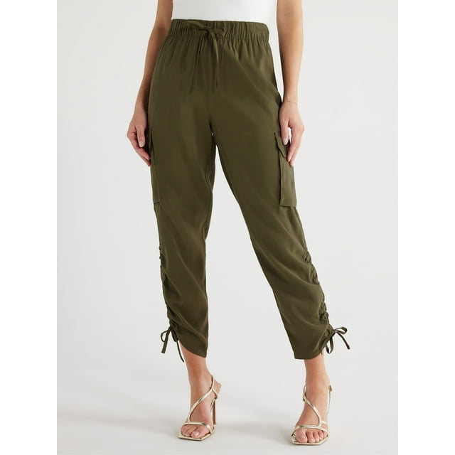 Sofia Jeans Women's and Women's Plus Super High Rise Luxe Cargo Pants, 27" Inseam, Sizes XXS5X