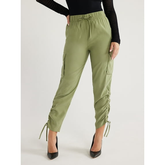 Sofia Jeans Women's and Women's Plus Super High Rise Luxe Cargo Pants, 27" Inseam, Sizes XXS-5X