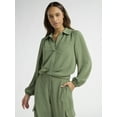 thumbnail image 1 of Sofia Jeans Women's and Women's Plus Utility Blouse with Long Sleeves, Sizes XS-4X, 1 of 5