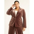 thumbnail image 1 of Sofia by Sofia Vergara Women's and Women's Plus Size Single Breasted Velvet Blazer, Sizes XS-4X, 1 of 4