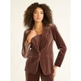 thumbnail image 1 of Sofia by Sofia Vergara Women's and Women's Plus Size Single Breasted Velvet Blazer, Sizes XS-4X, 1 of 4