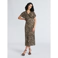 thumbnail image 1 of Sofia by Sofia Vergara Women's and Women's Plus  Bias Cut Midi Dress with Short Sleeves, Mid Calf Length, Sizes XS-4X, 1 of 6