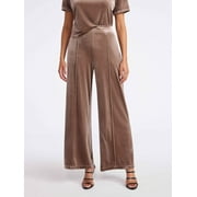 SOFIA JEANS BY SOFIA VERGARA Sofia by Sofia Vergara Women's and Women's Plus Size Velvet Wide Leg Pants, 32" Inseam, Sizes XS-4X