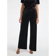 thumbnail image 1 of Sofia by Sofia Vergara Women's and Women's Plus Size Velvet Wide Leg Pants, 32" Inseam, Sizes XS-4X, 1 of 5