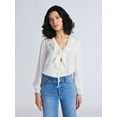 thumbnail image 1 of Sofia by Sofia Vergara Women's and Women's Plus Ruffle Neck Blouse, Sizes XS-4X, 1 of 5