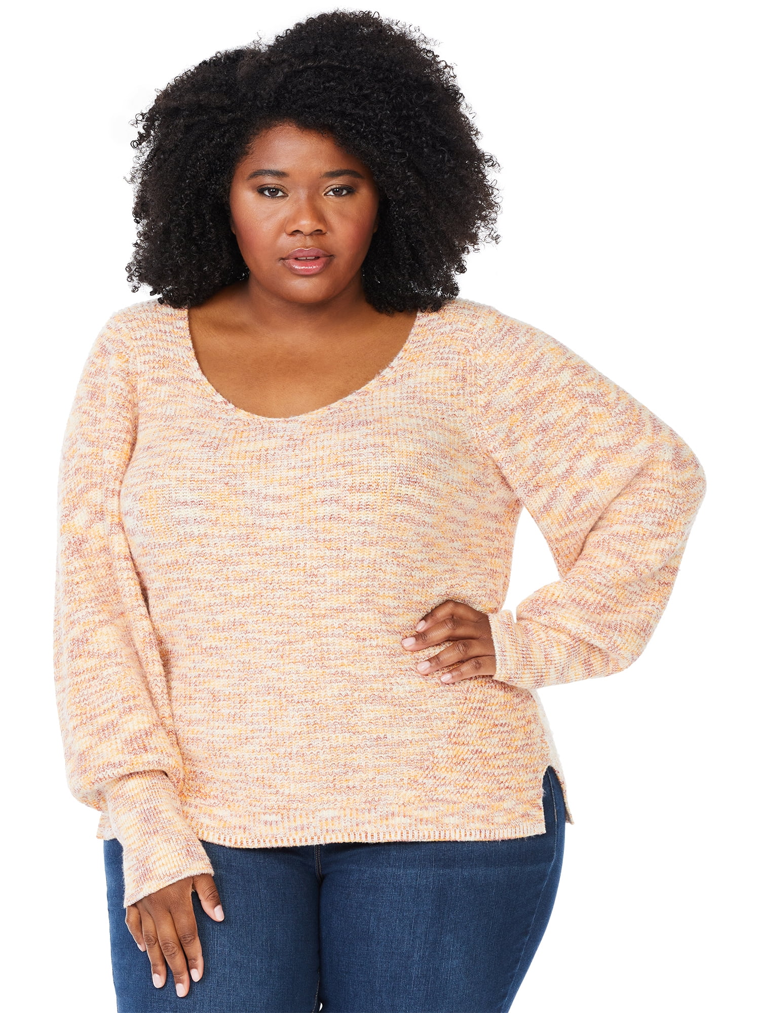 Sofia Jeans by Sofia Vergara Plus Size Sweetheart Neck Sweater - Walmart.com