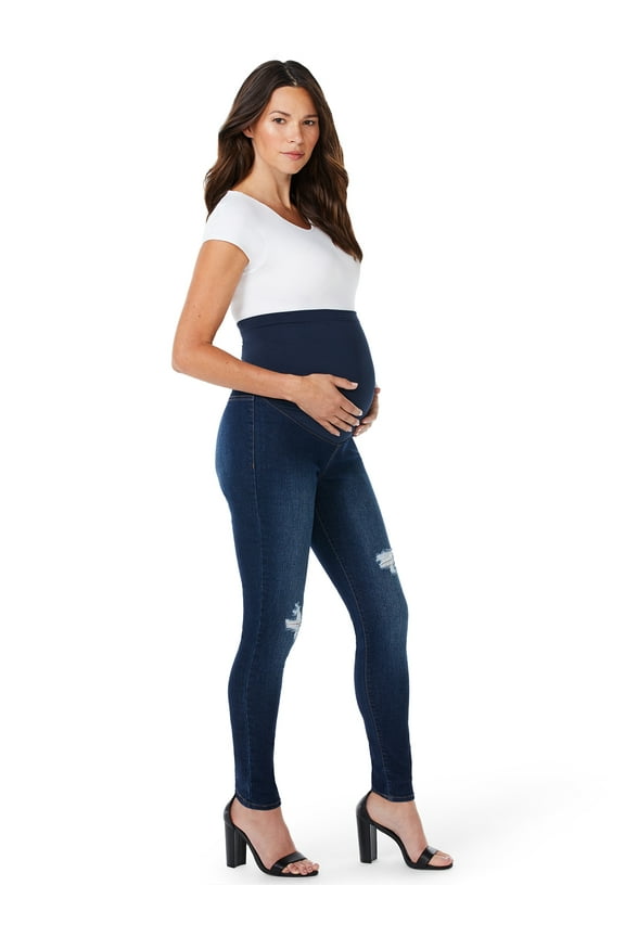 Sofia Jeans by Sofia Vergara Rosa Curvy Ankle Full Band Maternity Jeans, Sizes S-XXL