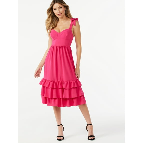 Sofia Jeans by Sofia Vergara Women's Bustier Midi Sundress