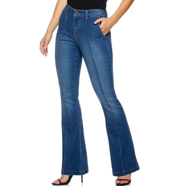 Sofia Jeans by Sofia Vergara Women’s Carmen Pintuck Flare Trouser Jeans ...