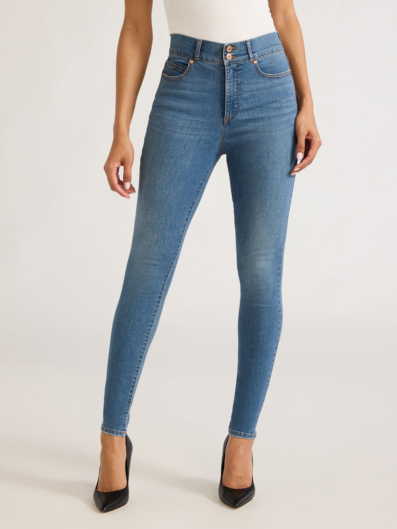 Sofia Jeans Women's and Women's Plus Eva Contouring Skinny High Rise Ankle Jeans, 25" and 27" Inseams, Sizes 0-28