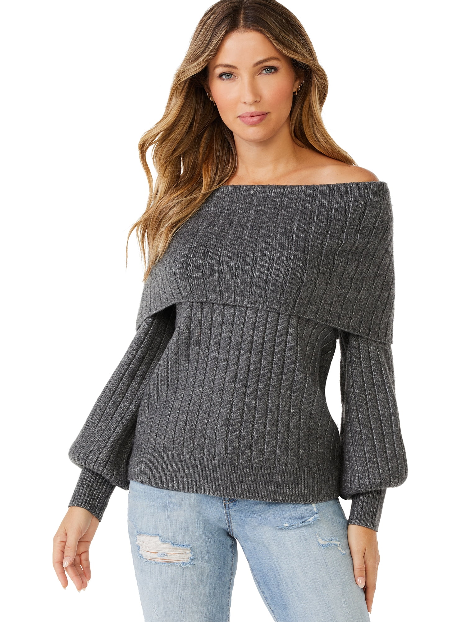 Sofia Jeans by Sofia Vergara Women s Cozy Off the Shoulder Sweater