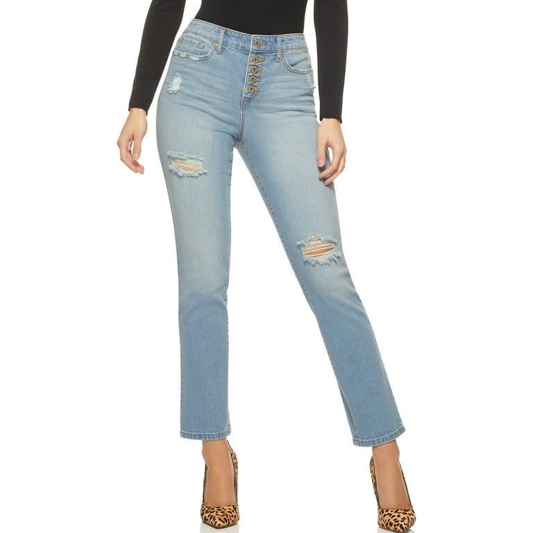 Sofia Jeans by Sofia Vergara Women's High Rise Slim Straight Jeans
