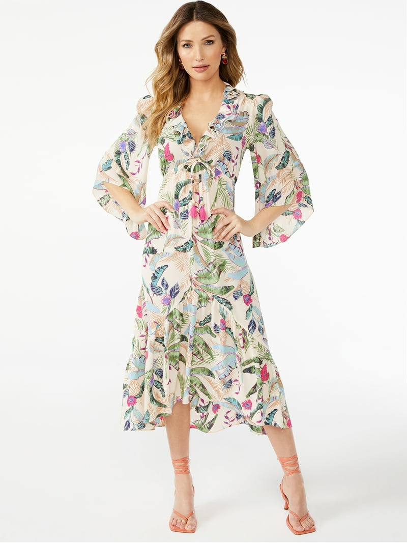 long sleeve high low maxi dress Long Sleeve High Low Ruffle Maxi Dress Pink