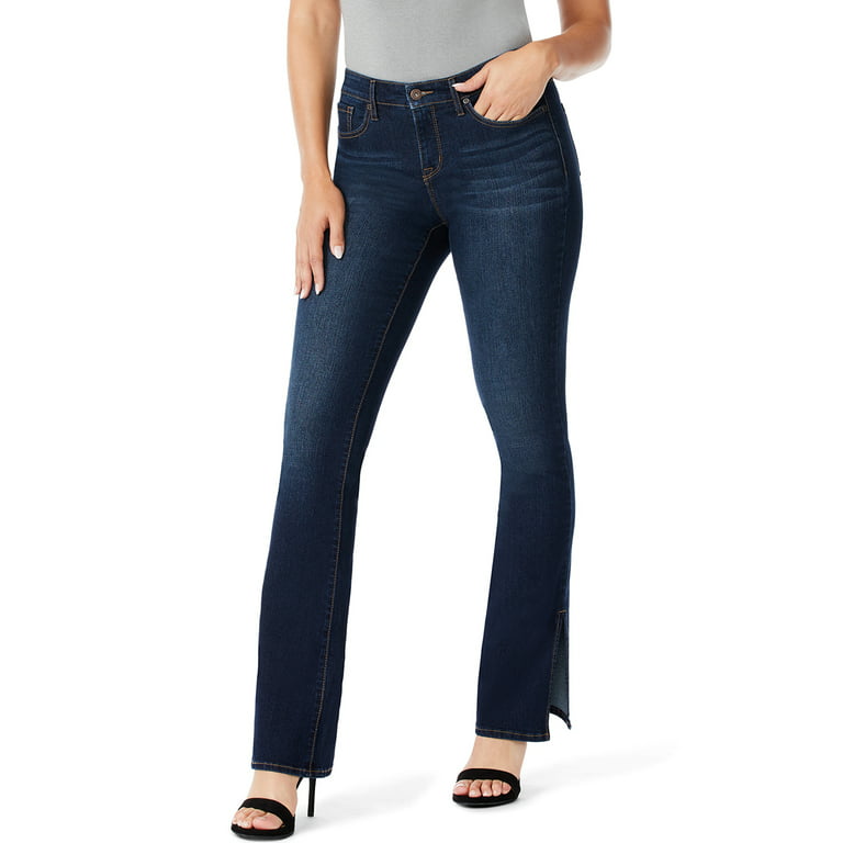 Sofia Jeans by Sofia Vergara Women's Marisol Mid-Rise High Bootcut Jeans  with Slit Hem