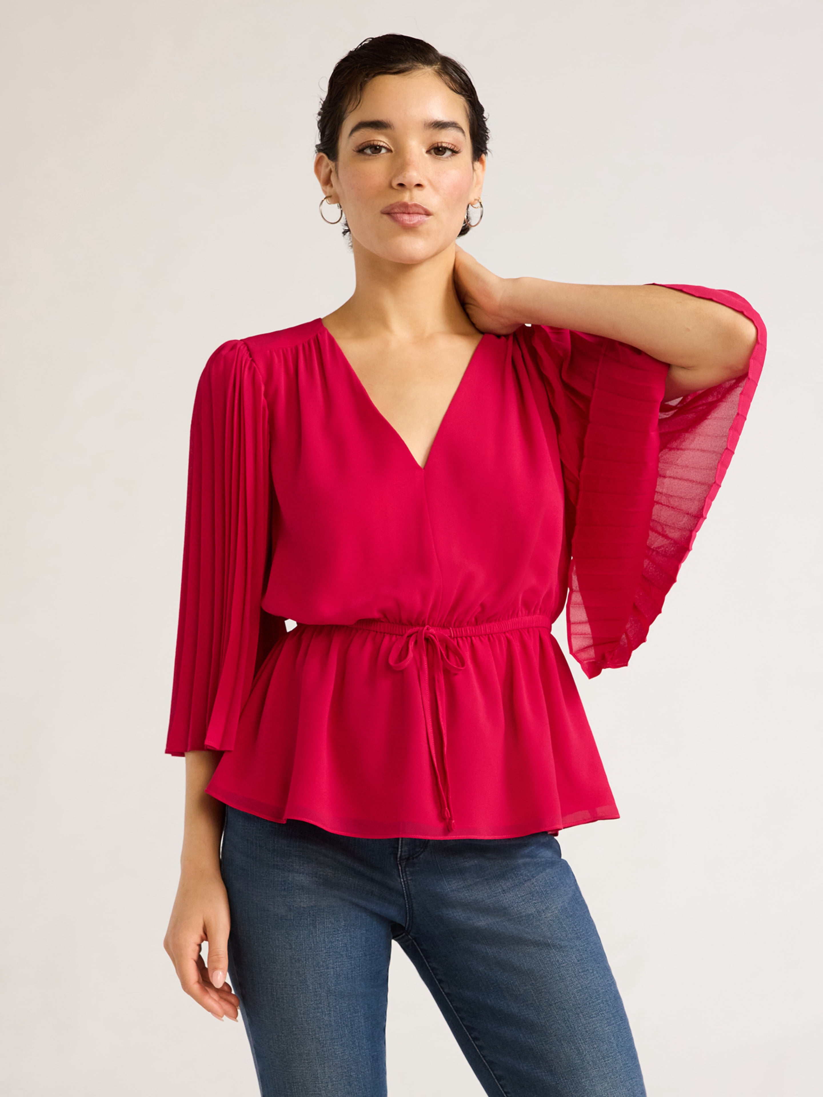 Sofia Jeans Women s And Women s Plus Size V Neck Top With Pleated sofia-jeans-women-s-and-women-s-plus-size-v-neck-top-with-pleated