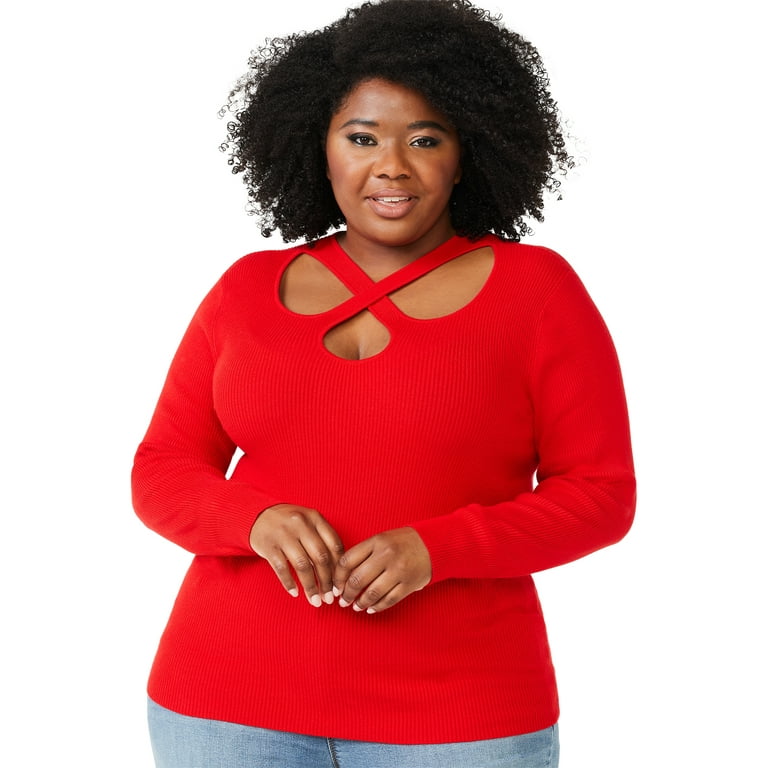 Women's criss cross sweater sale