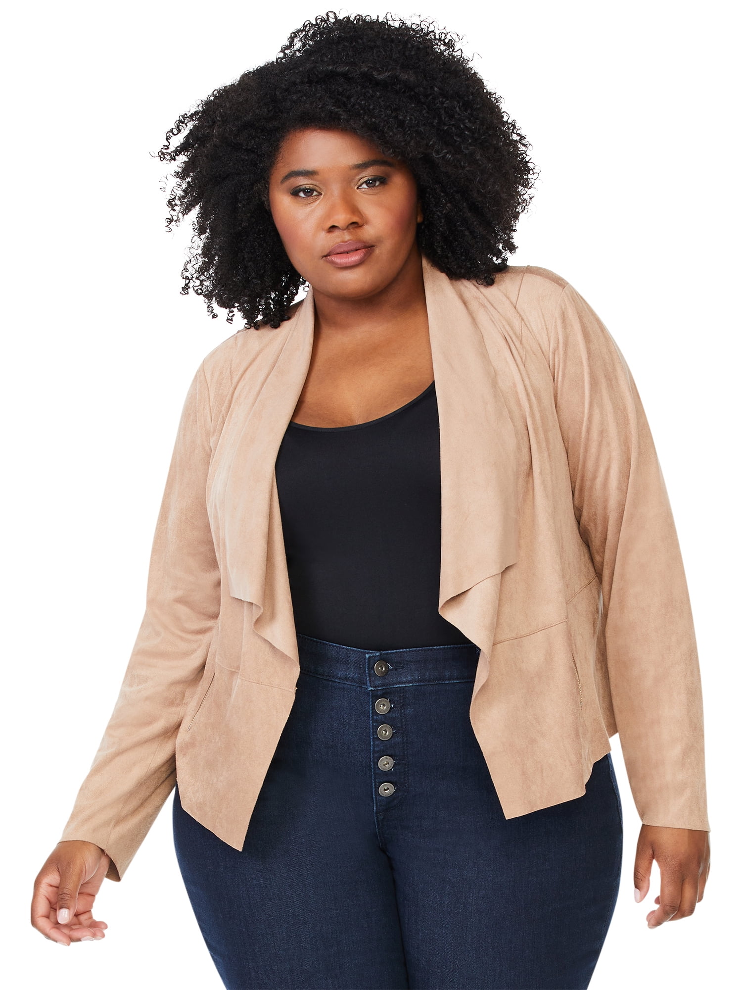 plus size womens suede jackets